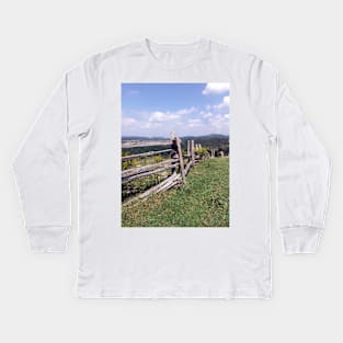 Fence Line- West Virginia Kids Long Sleeve T-Shirt